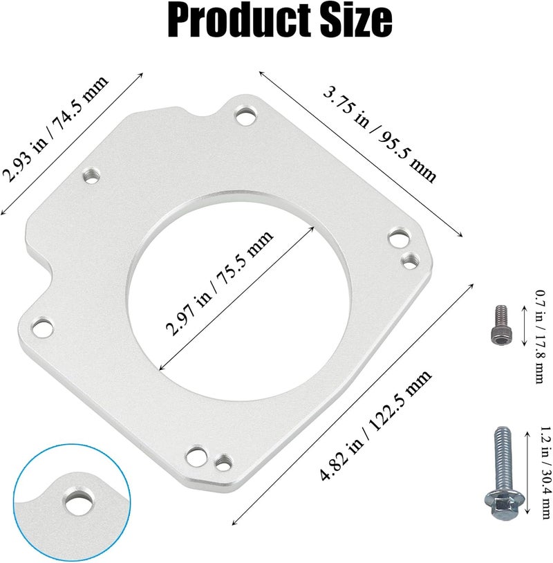 Eiahonen LS Drive By Wire Throttle Body Adapter Kit Compatible with LS3 4 Bolt Intake to LS1 3 Bolt TB DBW LS2 LH6 L92 L76 LY2 LY5 LY6 LC9 LFA LH8 LMG L98 L9H L20 L94 LZ1 L99 L96 LC8 L77 551567 - Image 2